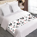 Chicken Ink Painting Pattern Print Bed Runner