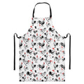 Chicken Ink Painting Pattern Print Bib Apron With Pocket