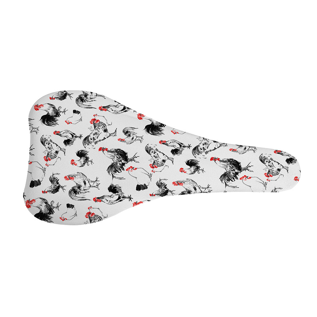 Chicken Ink Painting Pattern Print Bicycle Seat Cover