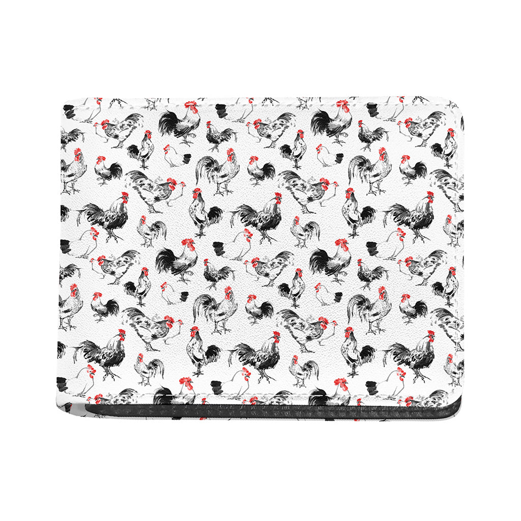 Chicken Ink Painting Pattern Print Bifold Wallet