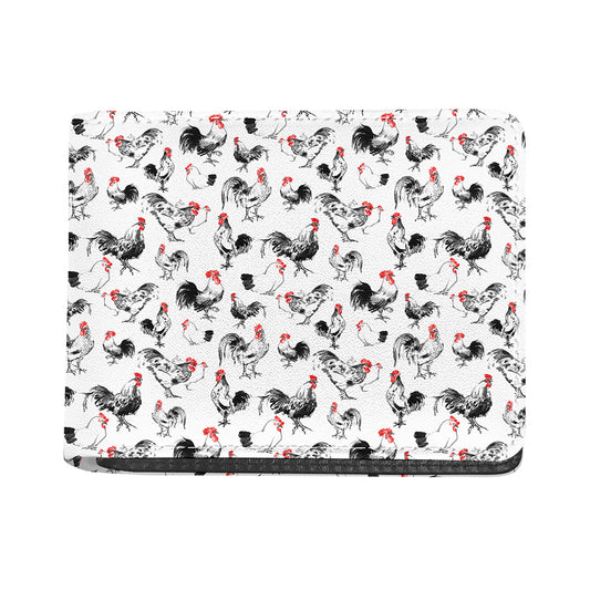 Chicken Ink Painting Pattern Print Bifold Wallet
