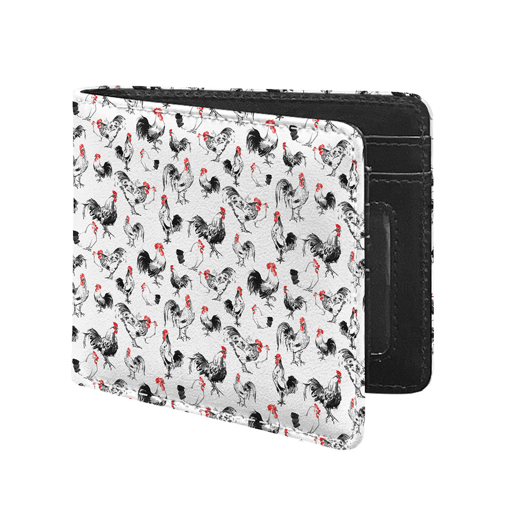 Chicken Ink Painting Pattern Print Bifold Wallet