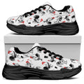 Chicken Ink Painting Pattern Print Black Chunky Shoes