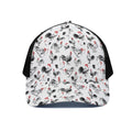Chicken Ink Painting Pattern Print Black Mesh Trucker Hat