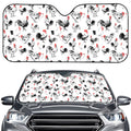 Chicken Ink Painting Pattern Print Car Windshield Sun Shade