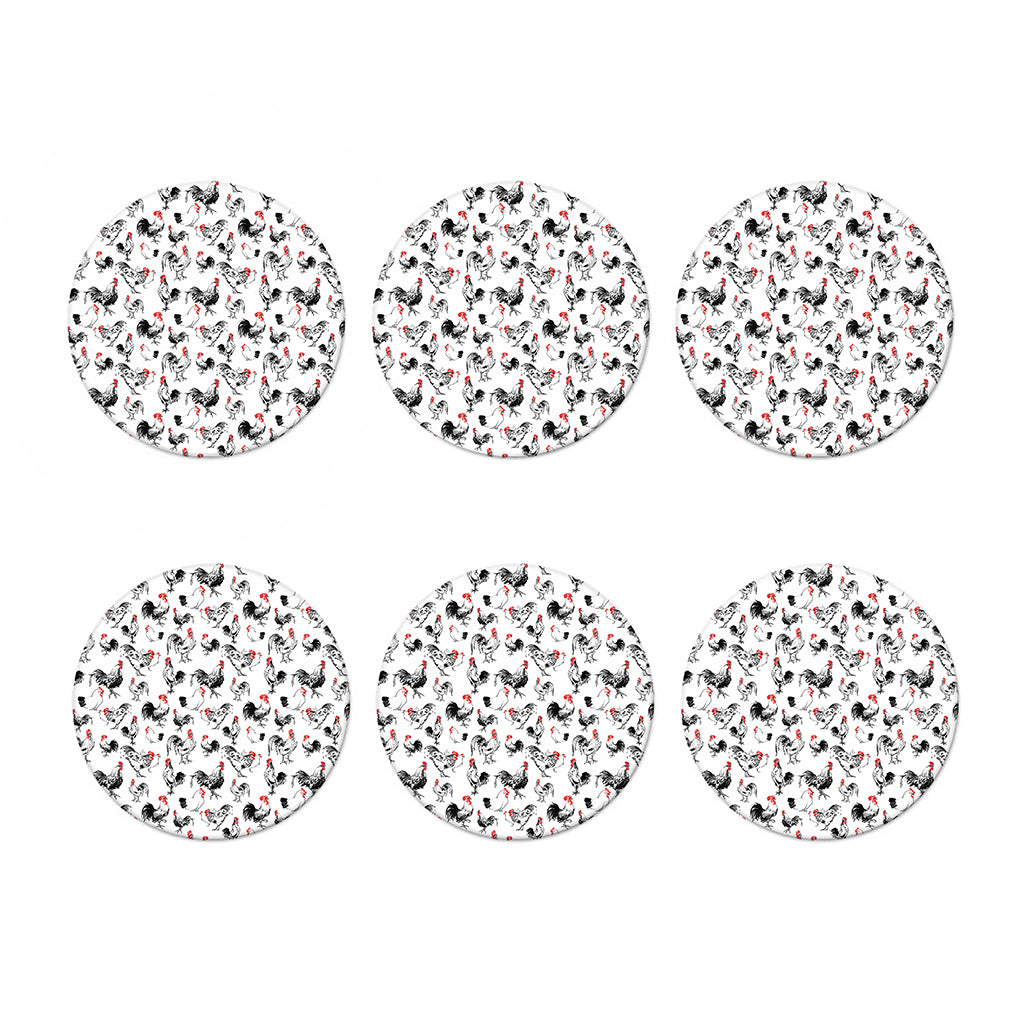 Chicken Ink Painting Pattern Print Coaster Set