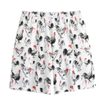 Chicken Ink Painting Pattern Print Cotton Shorts