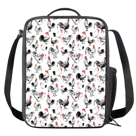Chicken Ink Painting Pattern Print Crossbody Lunch Bag