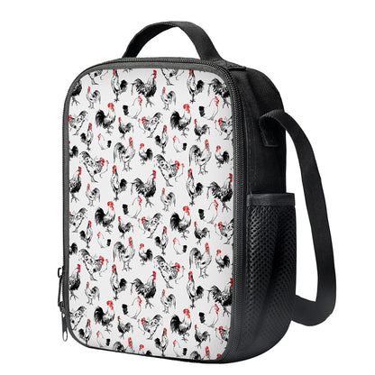 Chicken Ink Painting Pattern Print Crossbody Lunch Bag