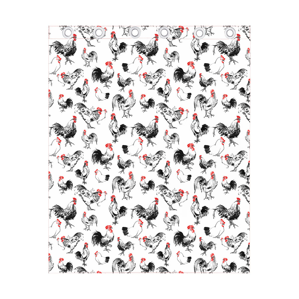 Chicken Ink Painting Pattern Print Curtain