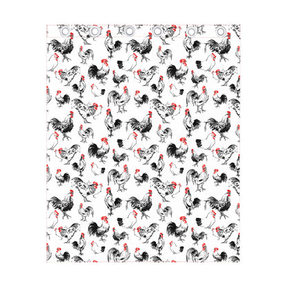 Chicken Ink Painting Pattern Print Curtain