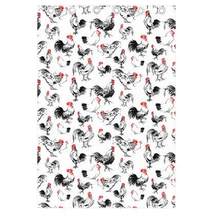 Chicken Ink Painting Pattern Print Curtain