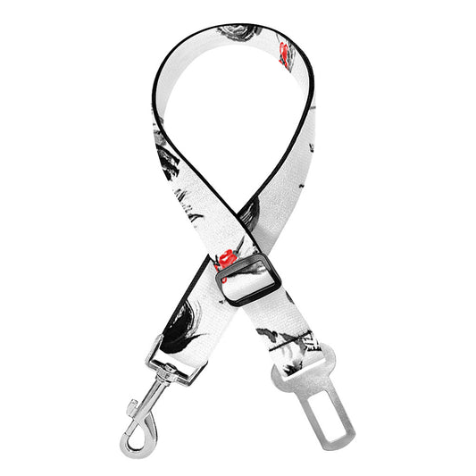Chicken Ink Painting Pattern Print Dog Seat Belt