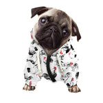 Chicken Ink Painting Pattern Print Dog Zip Up Hoodie