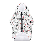 Chicken Ink Painting Pattern Print Dog Zip Up Hoodie