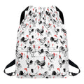 Chicken Ink Painting Pattern Print Drawstring Backpack