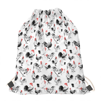 Chicken Ink Painting Pattern Print Drawstring Bag