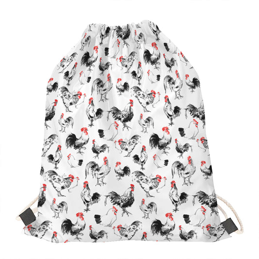 Chicken Ink Painting Pattern Print Drawstring Bag