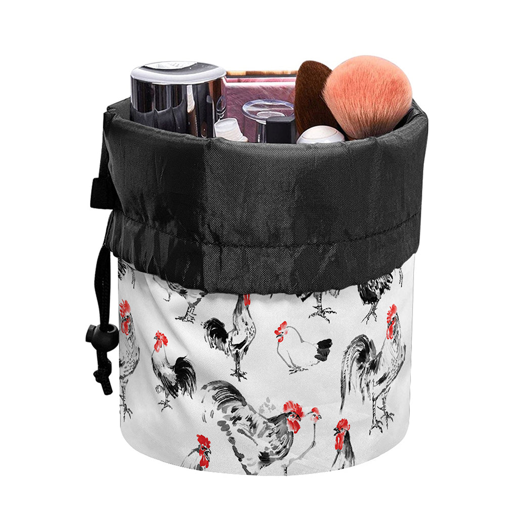 Chicken Ink Painting Pattern Print Drawstring Makeup Bag