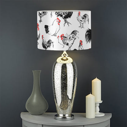 Chicken Ink Painting Pattern Print Drum Lamp Shade