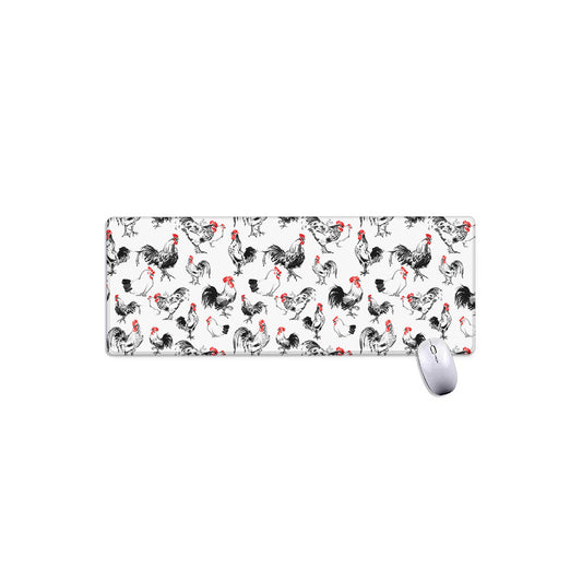 Chicken Ink Painting Pattern Print Extended Mouse Pad
