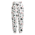 Chicken Ink Painting Pattern Print Fleece Lined Knit Pants