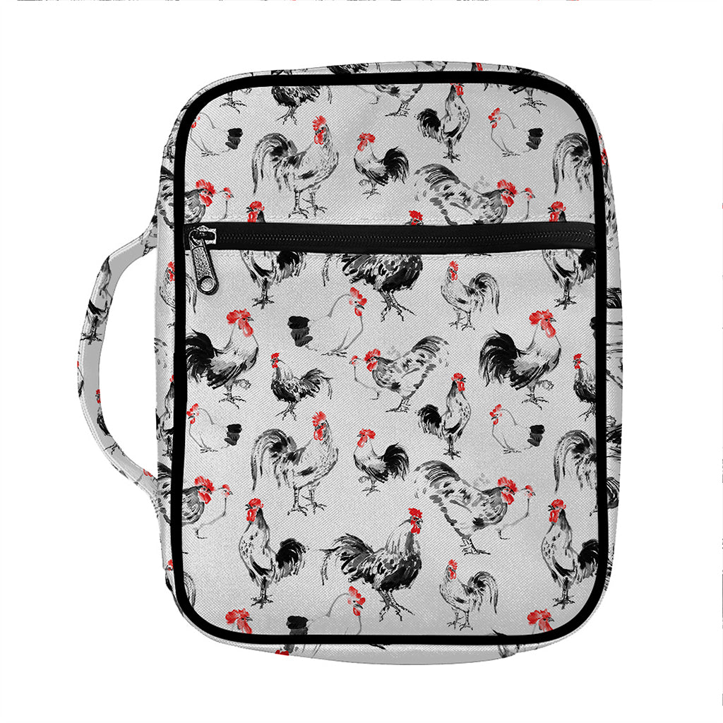 Chicken Ink Painting Pattern Print Front Pocket Bible Bag