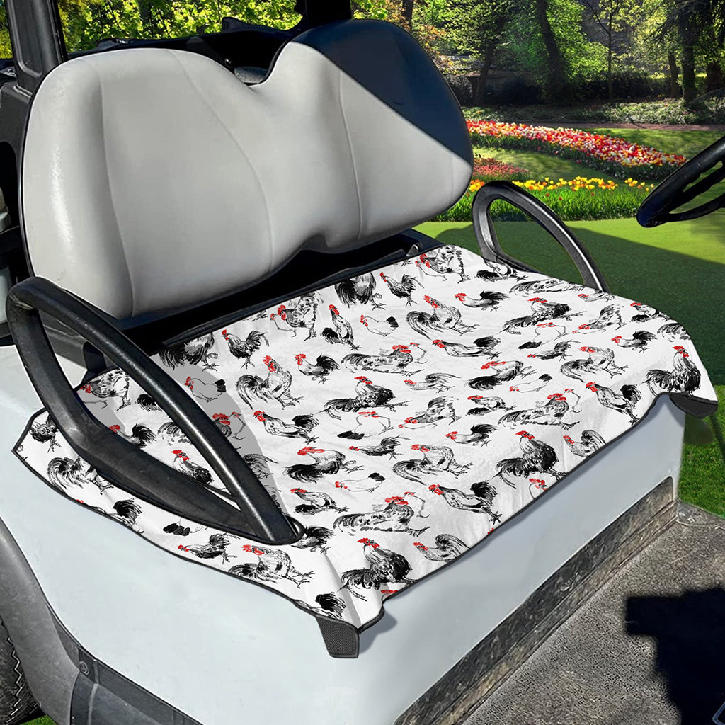 Chicken Ink Painting Pattern Print Golf Cart Seat Cover