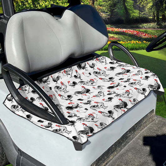 Chicken Ink Painting Pattern Print Golf Cart Seat Cover