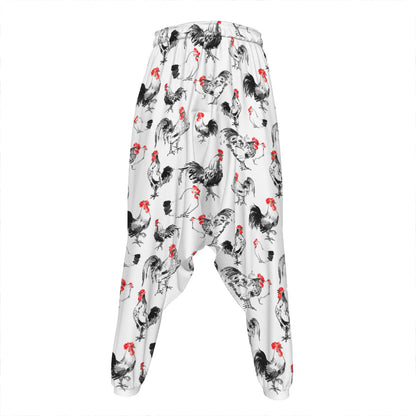 Chicken Ink Painting Pattern Print Hammer Pants