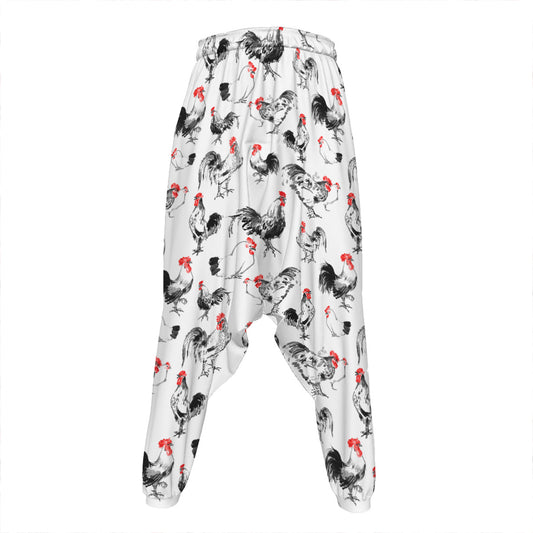 Chicken Ink Painting Pattern Print Hammer Pants