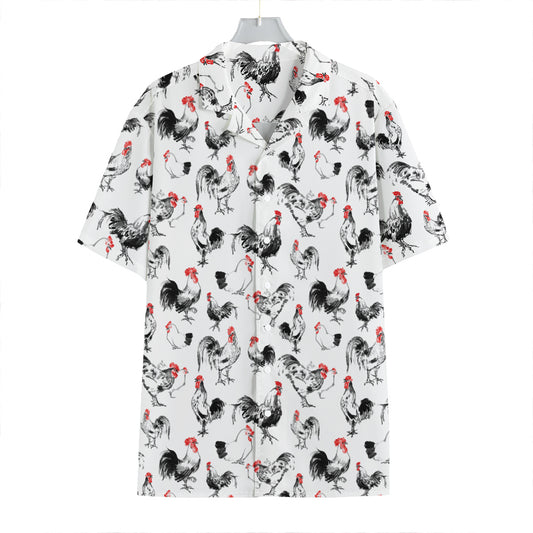 Chicken Ink Painting Pattern Print Hawaiian Shirt