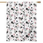 Chicken Ink Painting Pattern Print House Flag
