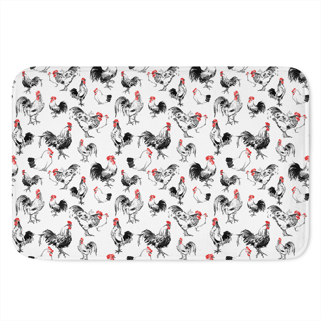 Chicken Ink Painting Pattern Print Indoor Door Mat