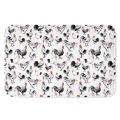 Chicken Ink Painting Pattern Print Indoor Door Mat