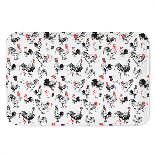 Chicken Ink Painting Pattern Print Indoor Door Mat