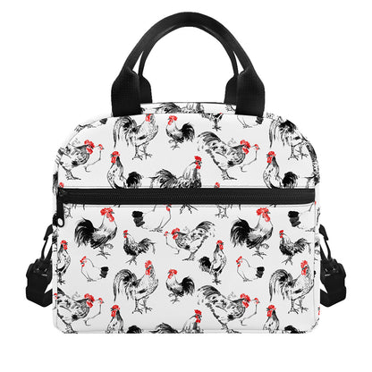 Chicken Ink Painting Pattern Print Insulated Lunch Bag