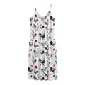 Chicken Ink Painting Pattern Print Jersey Midi Cami Dress