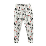 Chicken Ink Painting Pattern Print Jogger Pants