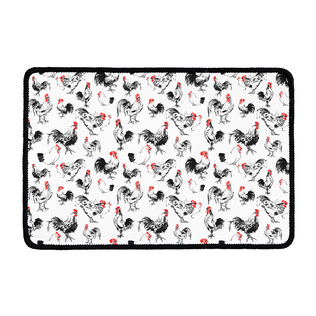 Chicken Ink Painting Pattern Print Kitchen Mat