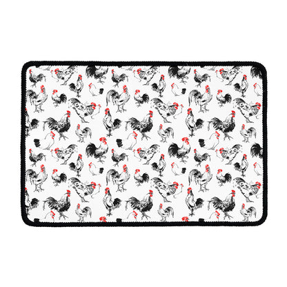 Chicken Ink Painting Pattern Print Kitchen Mat