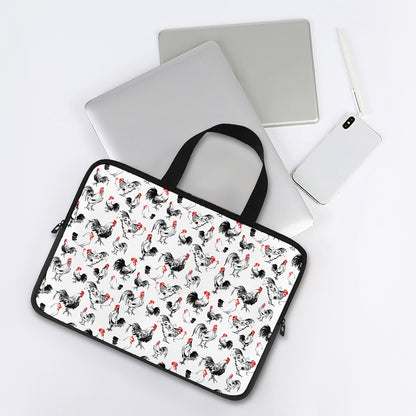Chicken Ink Painting Pattern Print Laptop Sleeve With Handle