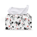 Chicken Ink Painting Pattern Print Leather Tissue Box Cover