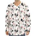 Chicken Ink Painting Pattern Print Long Sleeve Baseball Jersey