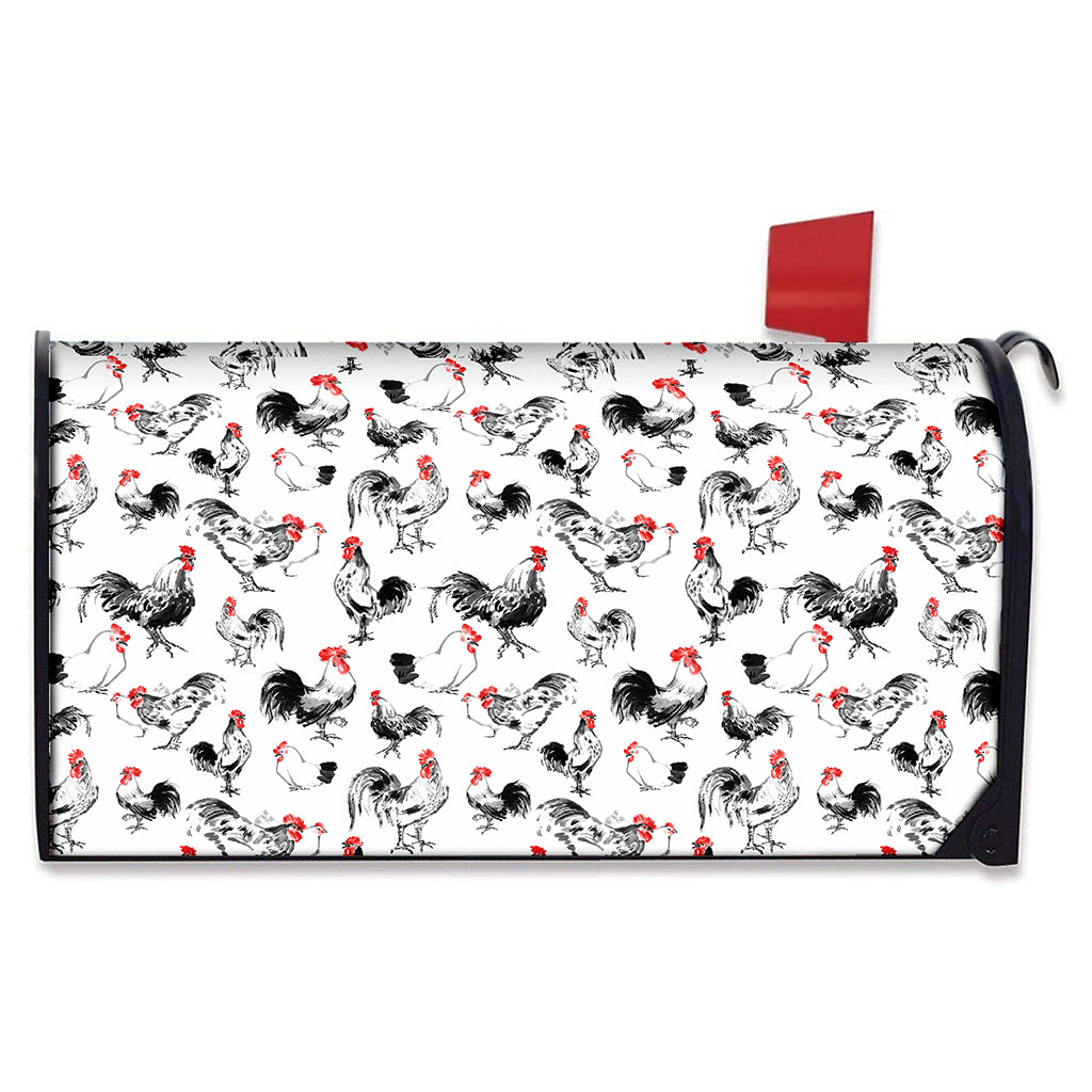 Chicken Ink Painting Pattern Print Mailbox Cover