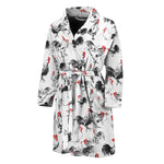 Chicken Ink Painting Pattern Print Men's Bathrobe
