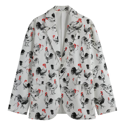 Chicken Ink Painting Pattern Print Men's Blazer