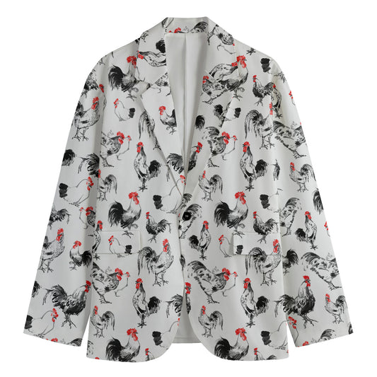 Chicken Ink Painting Pattern Print Men's Blazer
