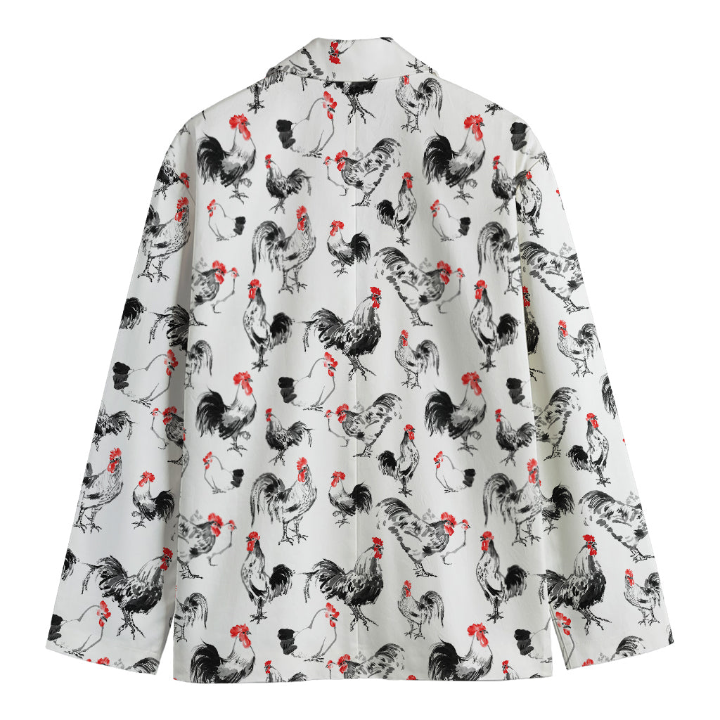 Chicken Ink Painting Pattern Print Men's Blazer