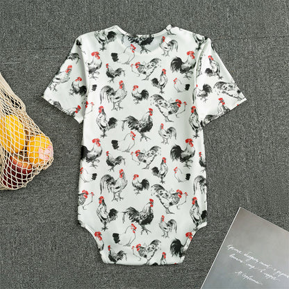 Chicken Ink Painting Pattern Print Men's Bodysuit